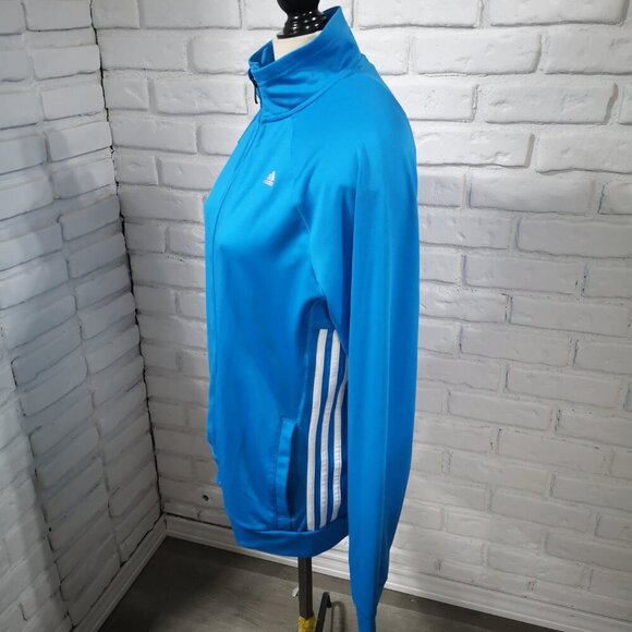Adidas Ladies Size Large Climalite Turquoise Full Zip Athletic Jacket - Picture 7 of 11